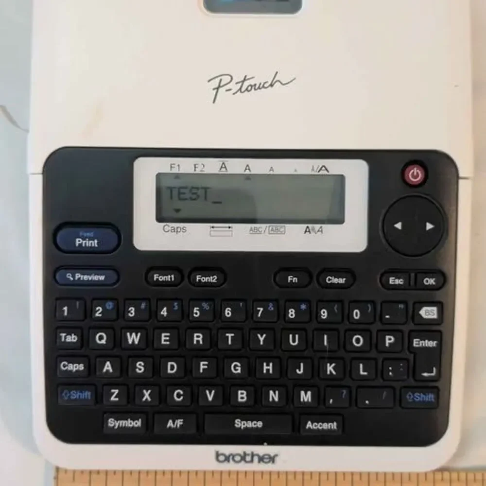 Brother P-Touch PT-2040 Label Maker Printer Tested Working W/ Extra White Tape